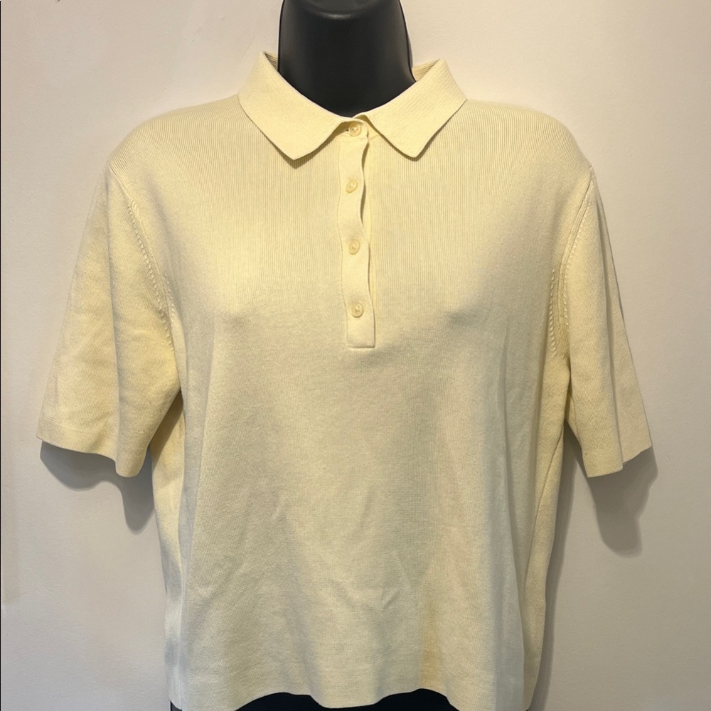 Women's Butter Yellow Polo Top